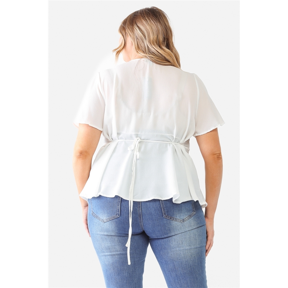 Plus Tie Detail Flare Top - Picture 4 of 7